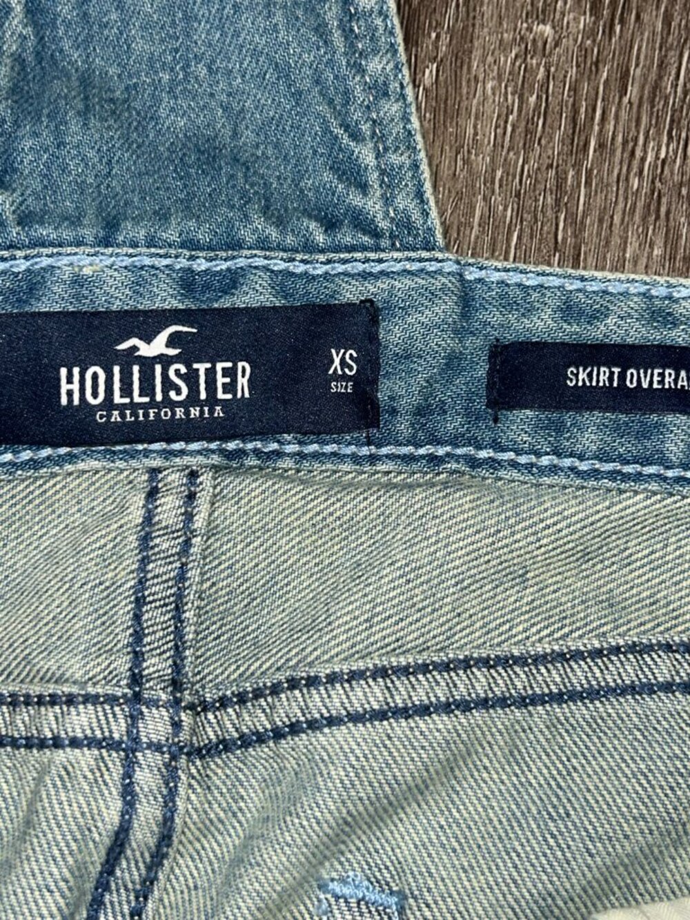 Hollister California Denim Skirt Overall Stretch Blue Denim Size XS - Picture 4 of 7
